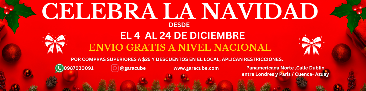 Promoción de Navidad: Envío Gratis en Gara Cube por compras superiores a $25"